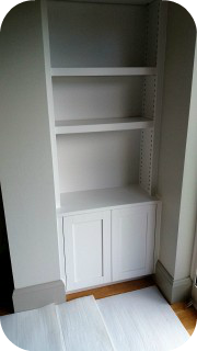 alcove cupboards at london library wall
